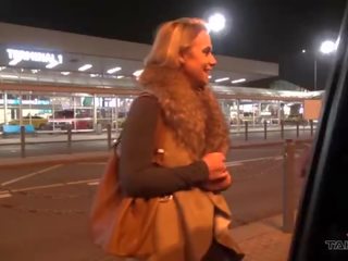 Takevan Busty MILF with natural tits take a ride with stranger with big phallus