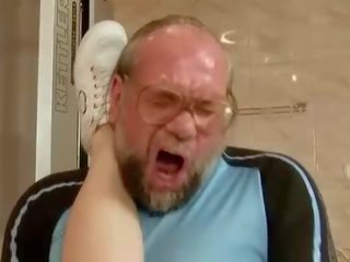 Grandpa and teen enjoying nasty xxx film