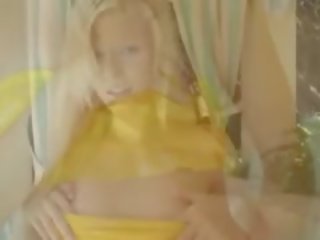 Ultra superior Blond On The Green Sofa